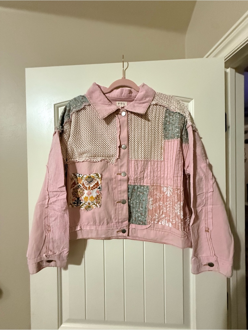 POL Light Pink Patchwork Jacket  NWOT